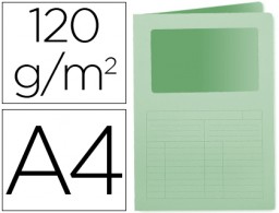 Subcarpeta cartulina Q-Connect A4 verde con ventana